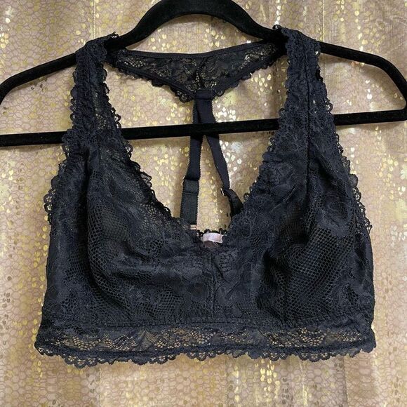 Savage Fenty black lace t-back bralette, size 1X - Picture 1 of 5